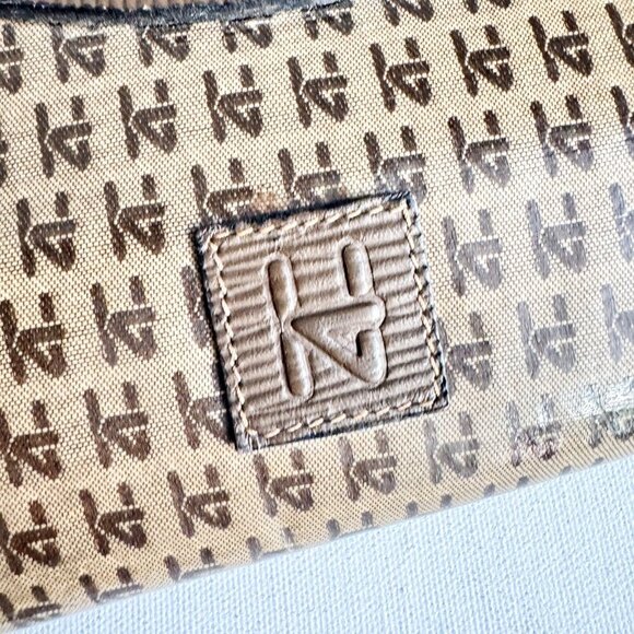 Vintage Harpel Florance Monogram Print Fold Over Clutch to Shopper Bag - Picture 10 of 10
